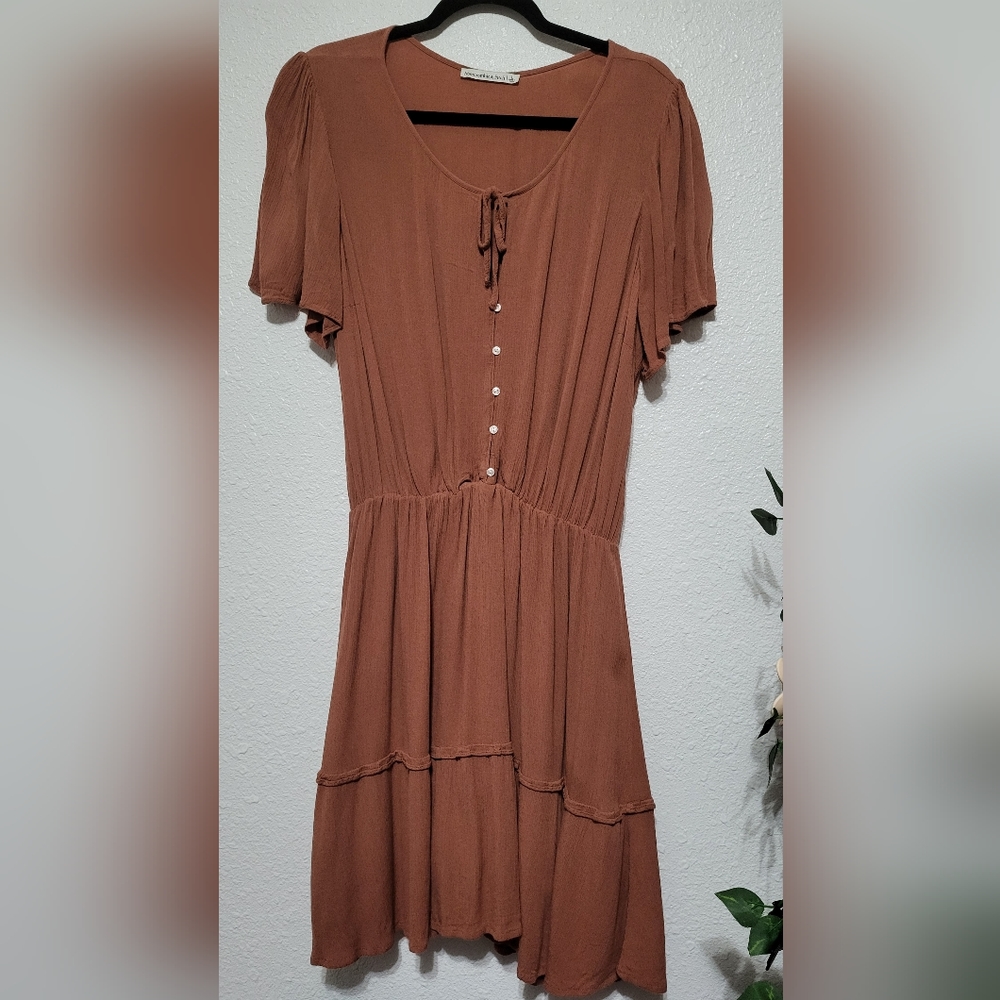 Abercrombie & Fitch Brown Midi Dress